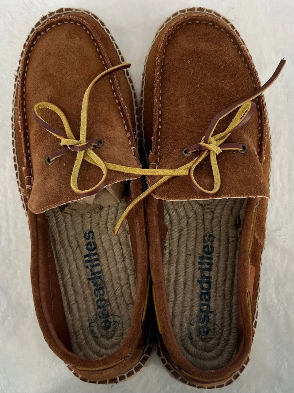 Espadrilles Varo Leather Loafers Suede Rope Heel Rubber Sole Men’s Sz 42 Preppy